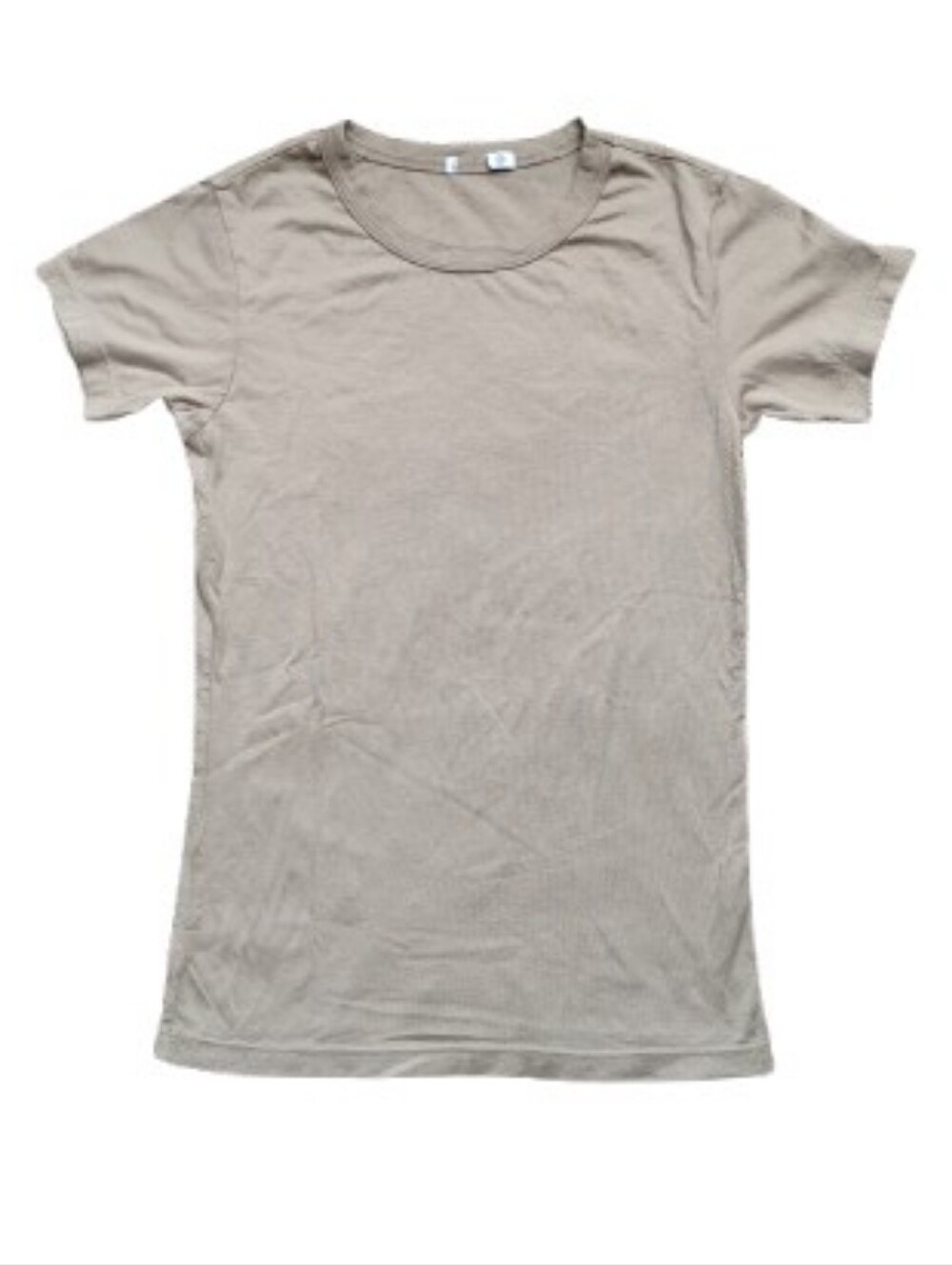 NWOT Buck Mason Taupe 100% Cotton Straight Hem Crew Neck Basic Tee XS